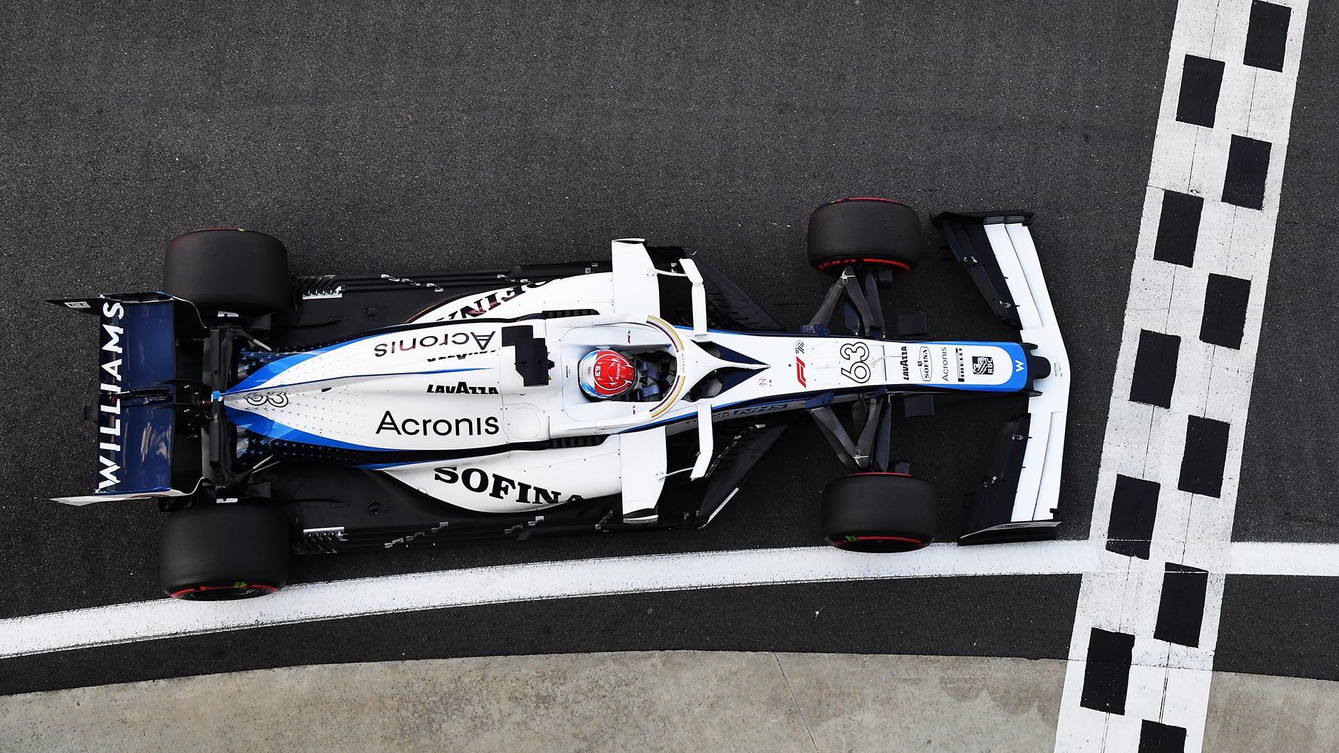 Williams Racing Formula 1 Takımının aracının pistteki durumunu gösteren görsel.