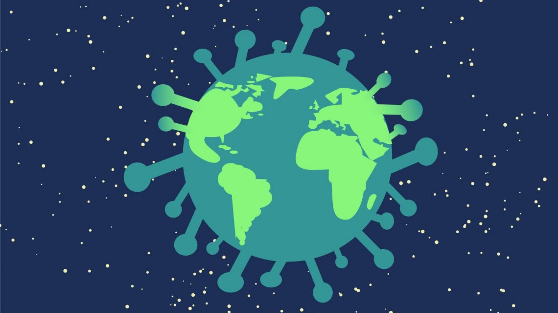 Koronavirüsün dünya üstünde resmedilmiş bir görseli.