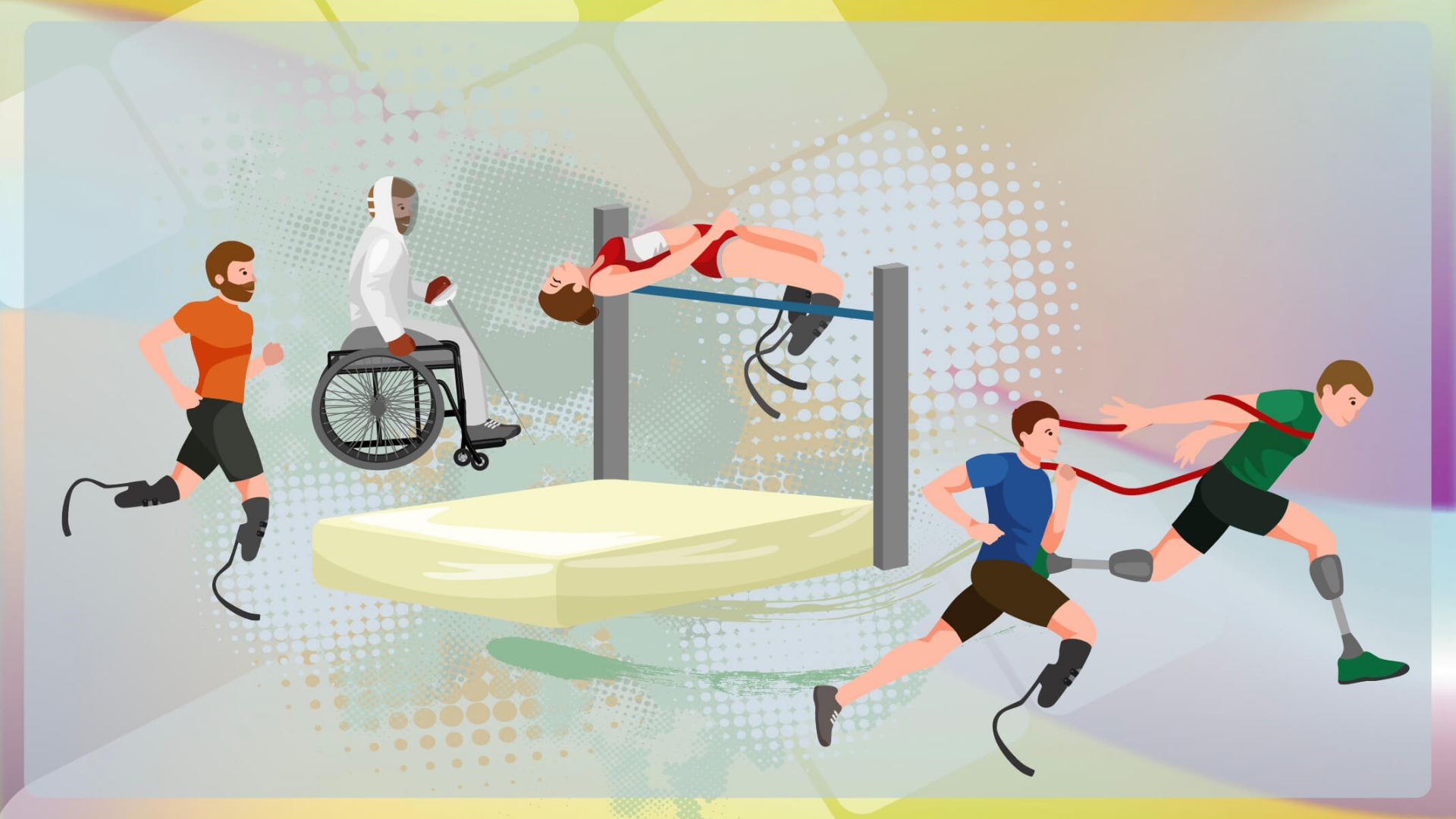 Paralimpik oyunlarını anlatan bir illustrasyon görseli.