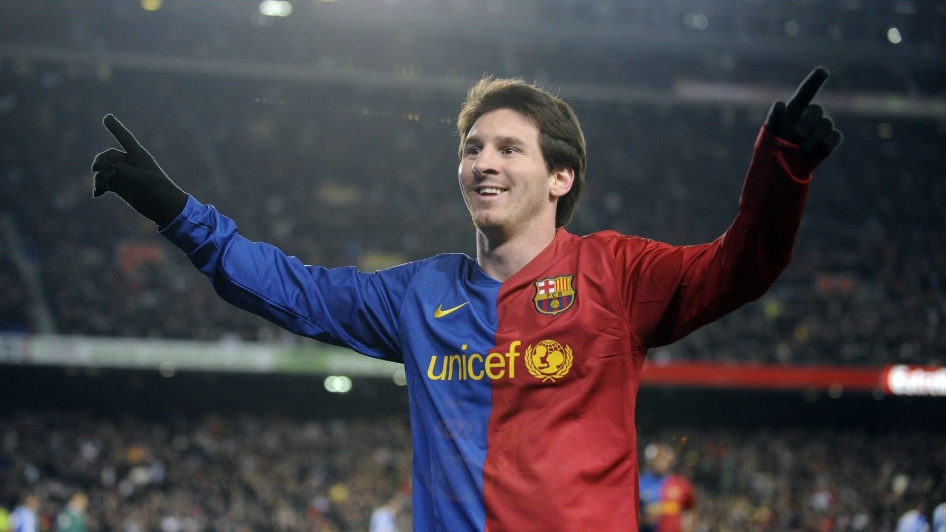 Lionel Messi gol sevinci yaşarken çekilmiş bir görseli.