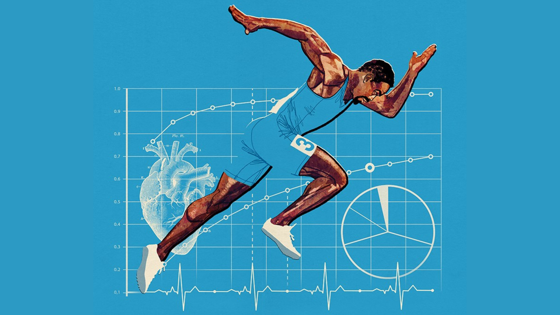 Sprint koşusu yapan bir atletin illustration görseli.